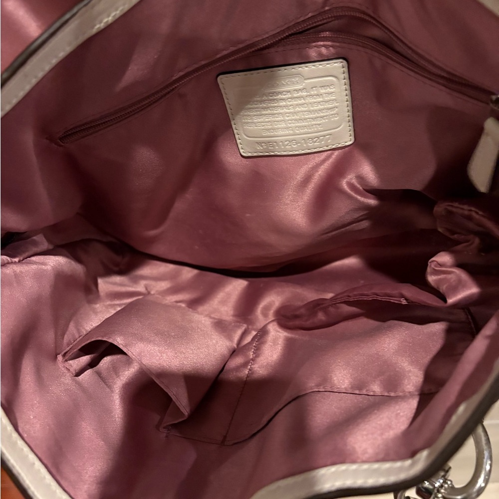 Coach Off-White Shoulder Bag with Silver Hardware - Picture 9 of 9